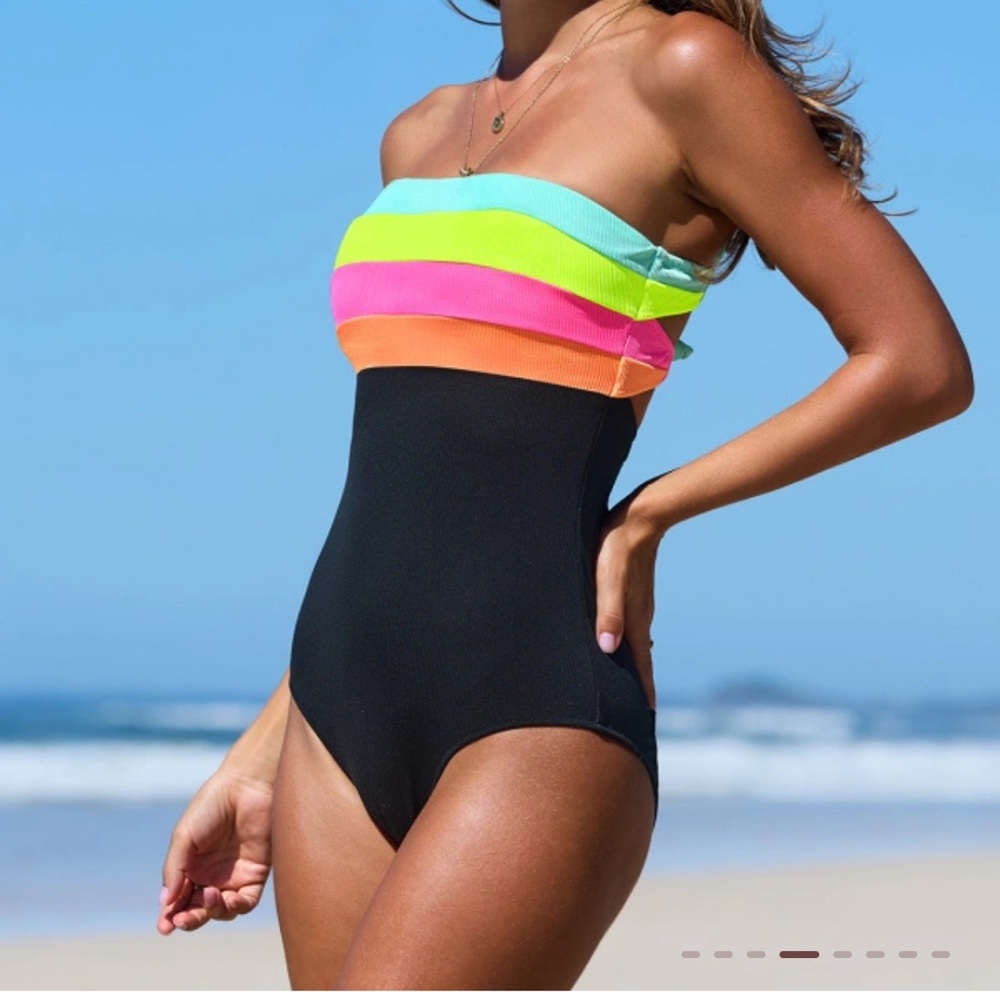 NWT Popvil Special Material Sporty Color Block Patchwork One Piece XXL